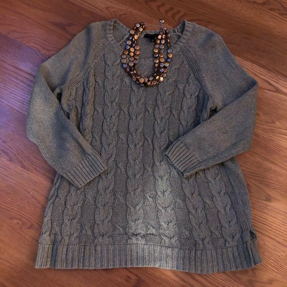 Talbots Ladies Green Linen Sweater Size Small